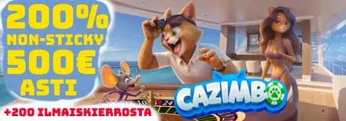 Cazimbo Casinos Exclusive 200% Non-sticky Bonus Banner Hukkaw Hukkabonus