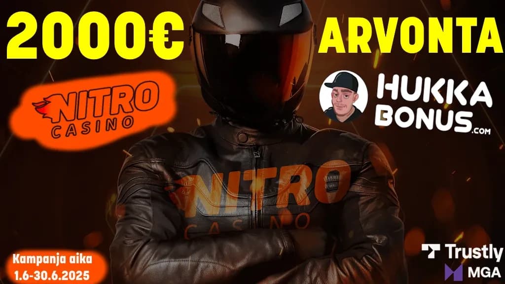 Nitro Casino hukkaw hukkabonus 2000e Arvonta kisa banneri