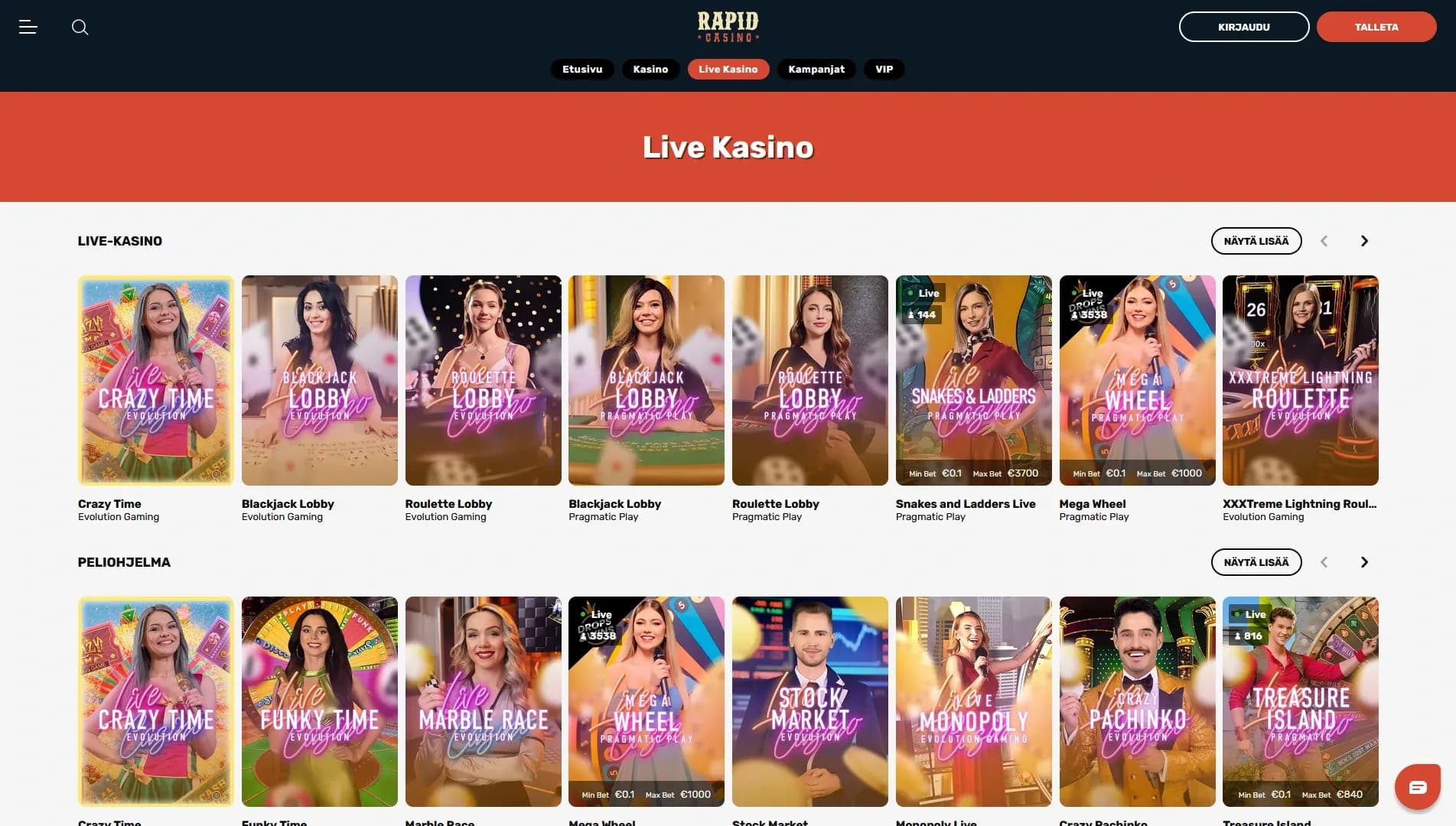 Rapid Casino arvostelu 2026 Kuvankaappaus 4