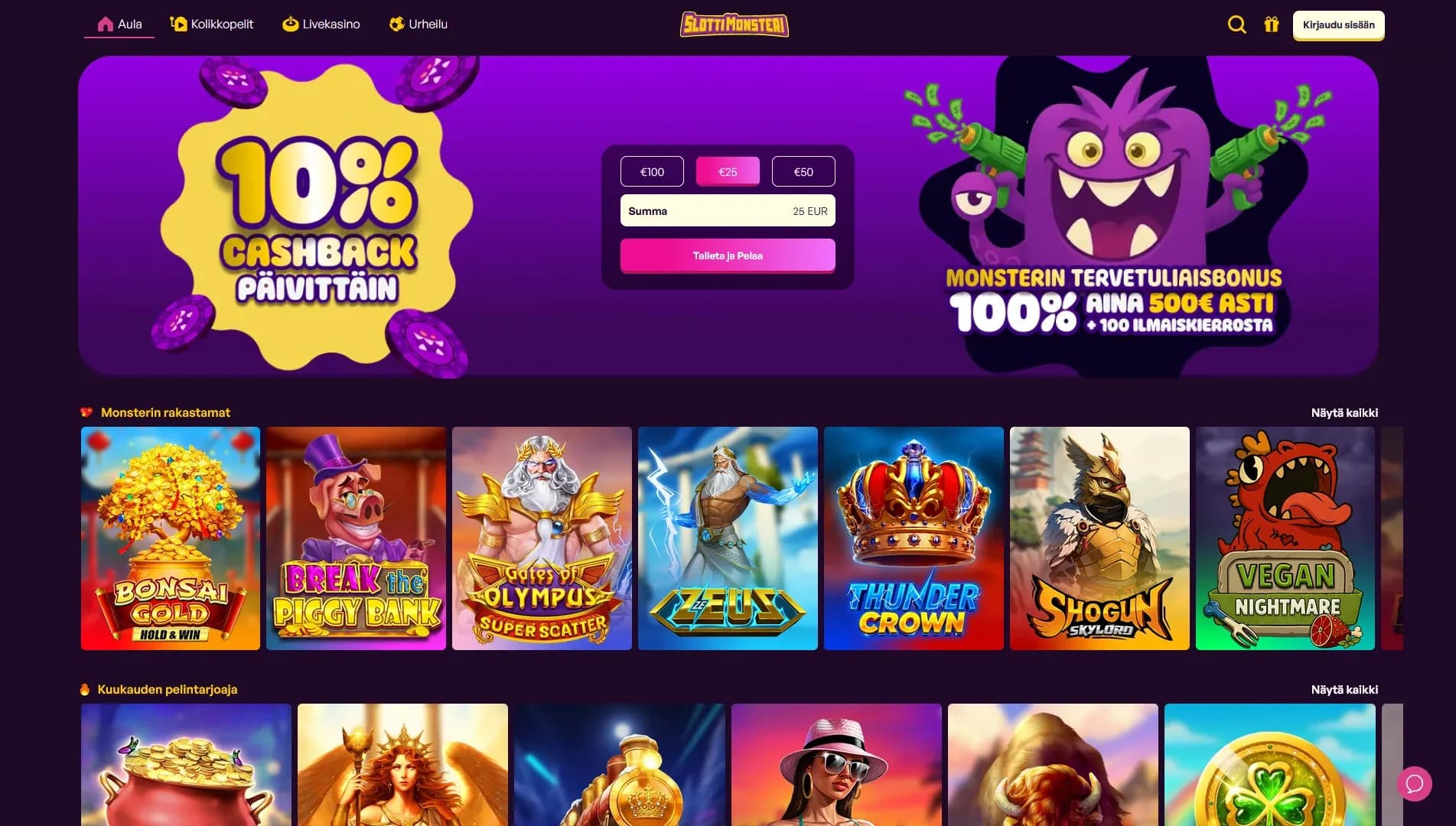 Slottimonsteri casino arvostelu 2026 Kuvankaappaus 4