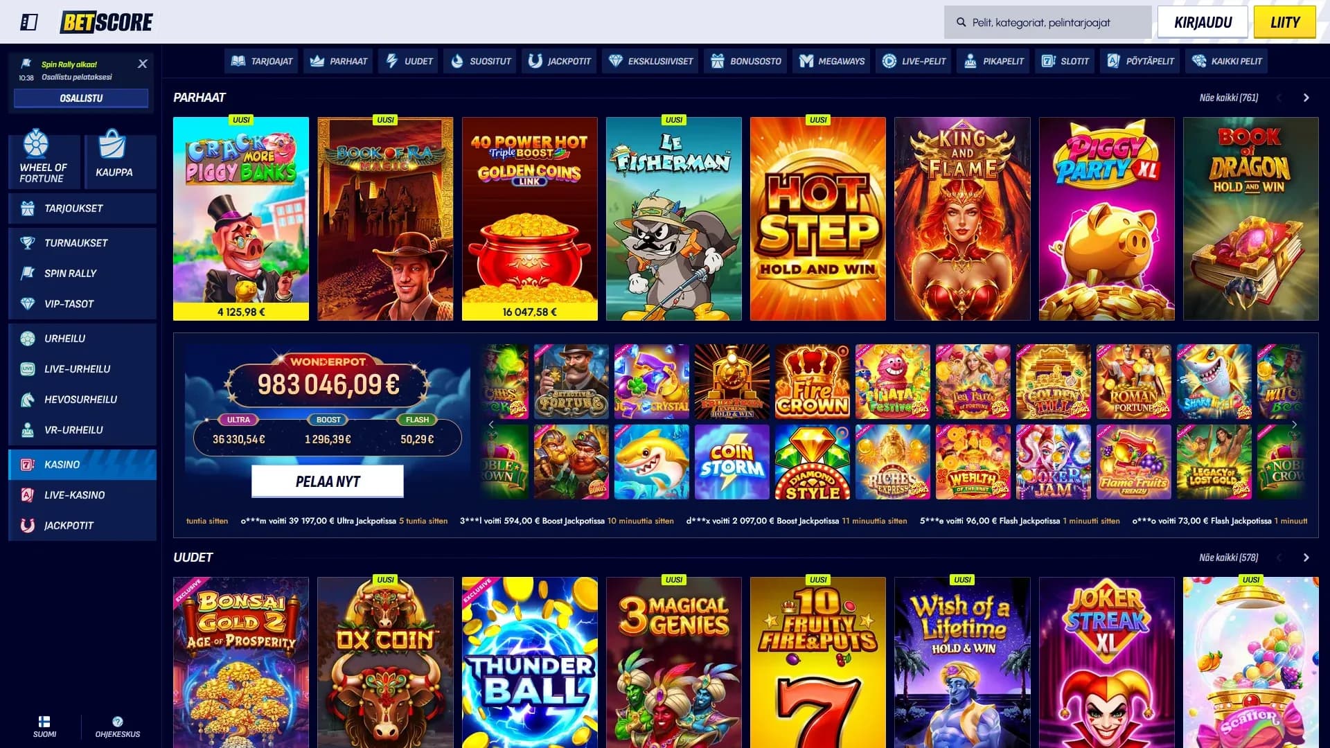 Betscore Casino arvostelu 2026 Kuvankaappaus 1