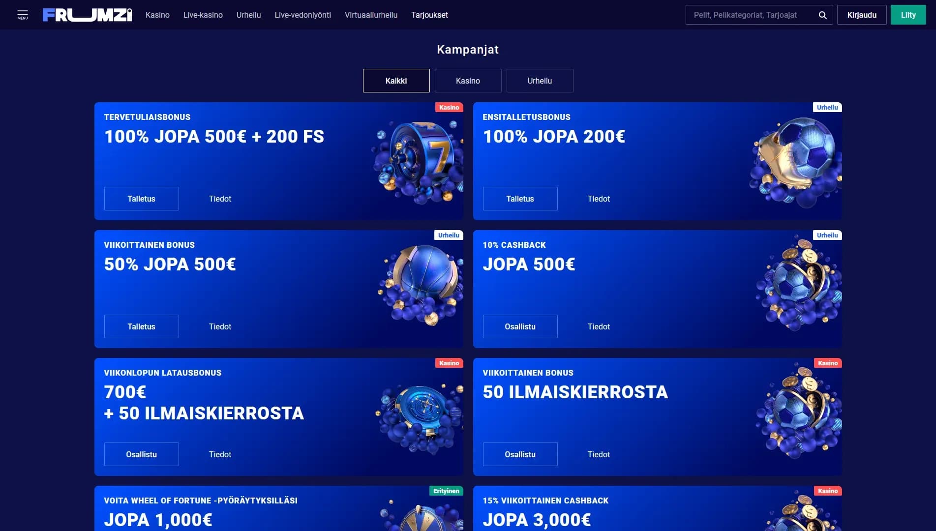 Frumzi Casino Arvostelu 2026 Kuvankaappaus 3