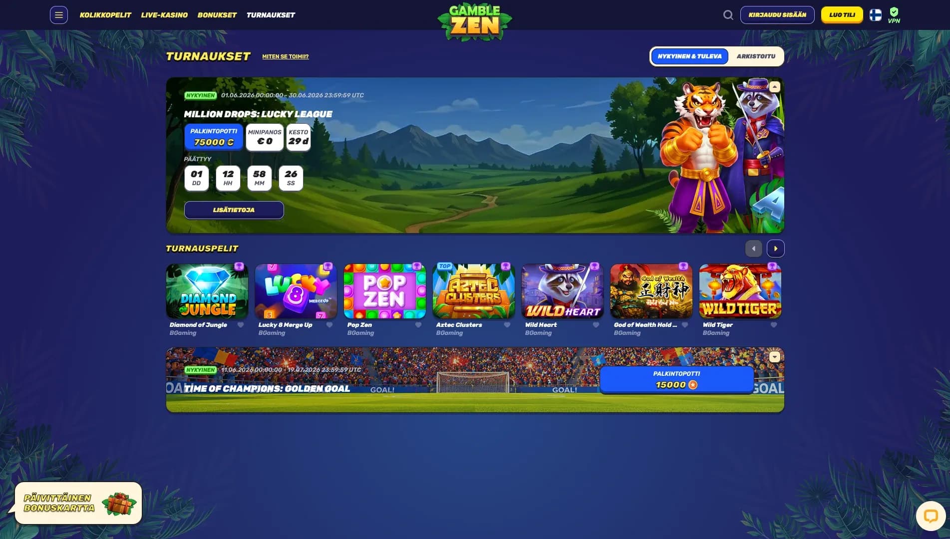 Gamblezen Casino arvostelu 2026 – 250% NON-STICKY Bonus 500€ asti + 100 ilmaiskierrosta Kuvankaappaus 3