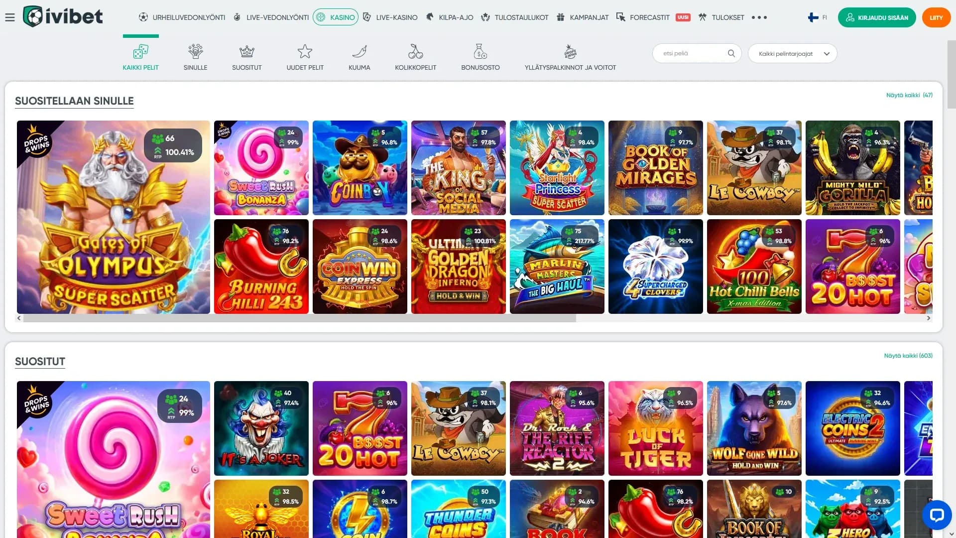 Ivibet Casino arvostelu 2026 Kuvankaappaus 1