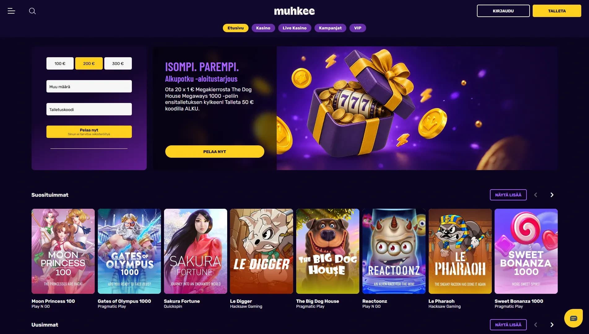 Muhkee Casino arvostelu 2026 – 20 megakierrosta Kuvankaappaus 2