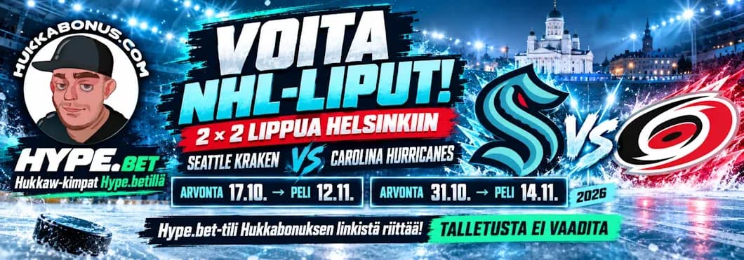 NHL lippu kisa Hype Bet Hukkabonus Hukkaw Kimppa