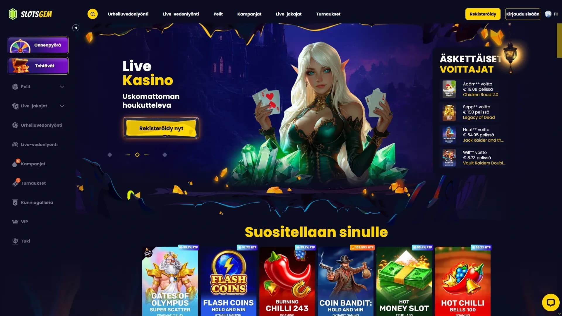 Slotsgem Casino arvostelu 2026 Kuvankaappaus 1