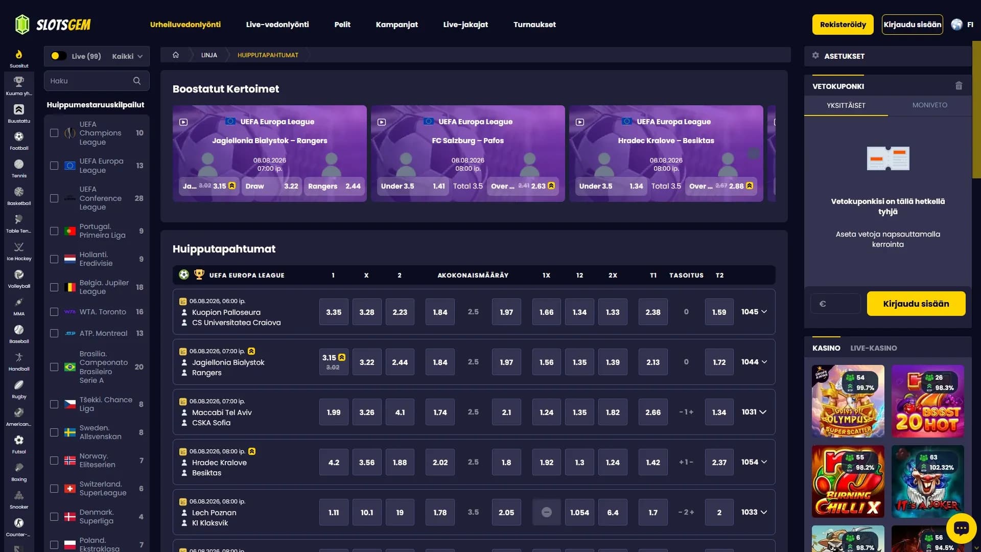 Slotsgem Casino arvostelu 2026 Kuvankaappaus 3