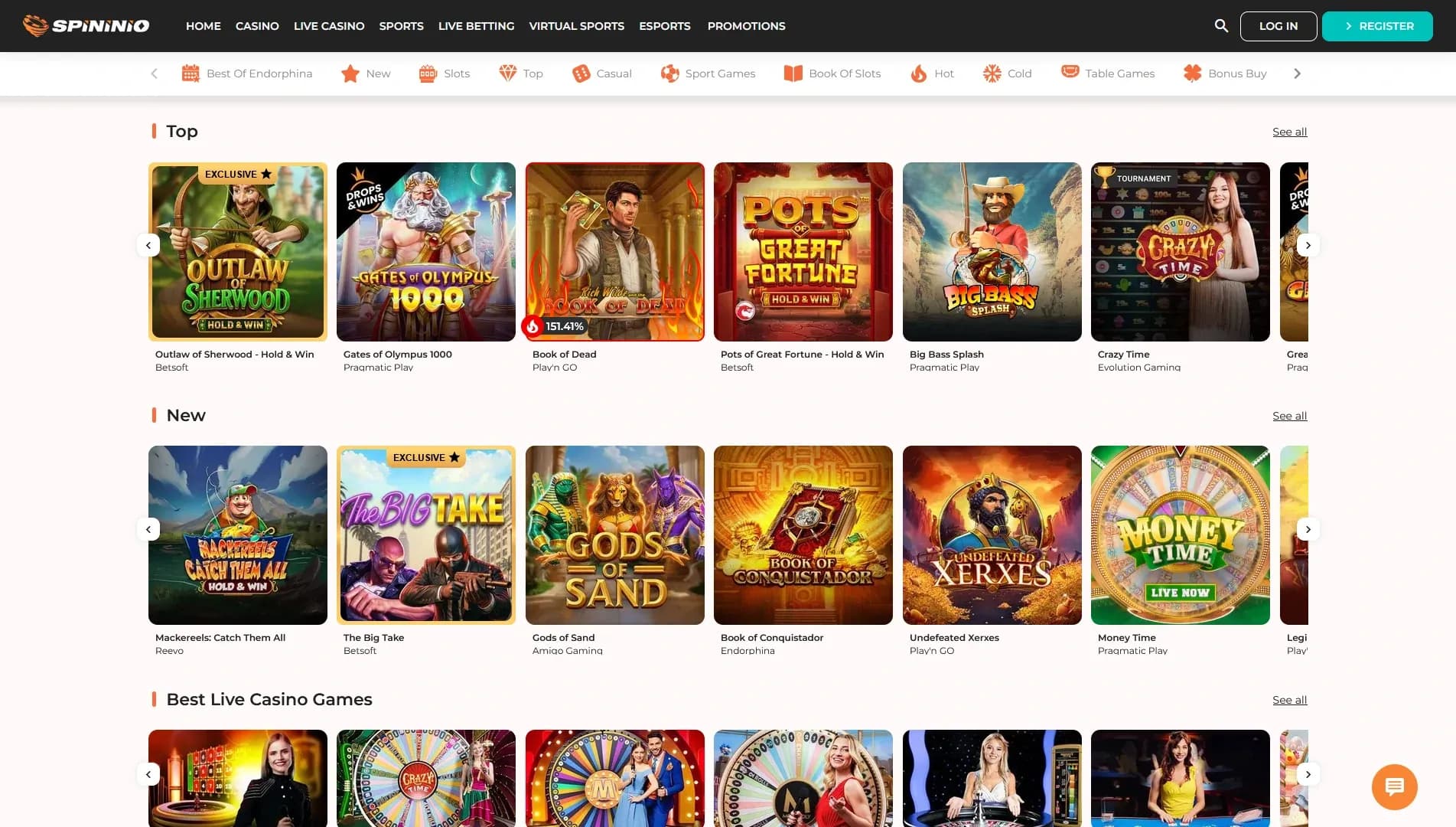 Spininio Casino Arvostelu 2026 Kuvankaappaus 1