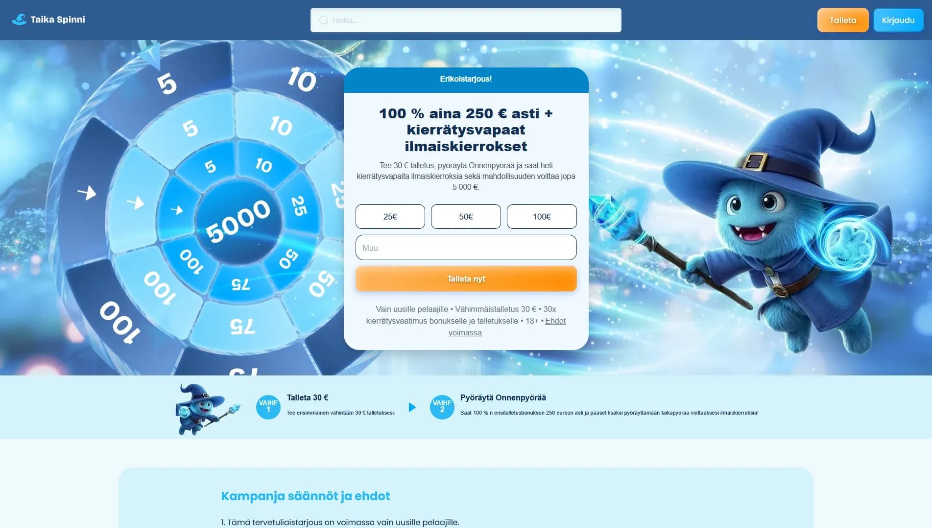 Taika Spinni Casino arvostelu 2026 Kuvankaappaus 4
