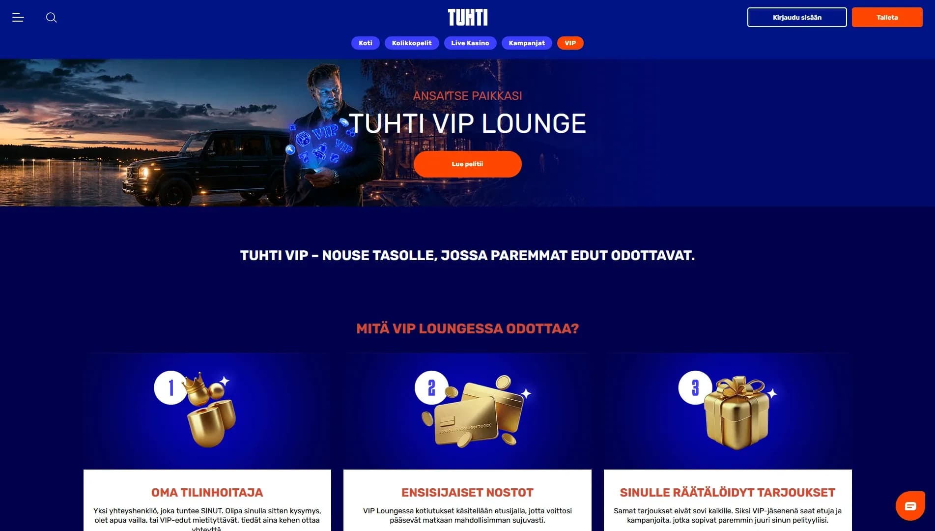 Tuhti Kasino arvostelu 2026 – 20 x 1 € superkierrosta Kuvankaappaus 2