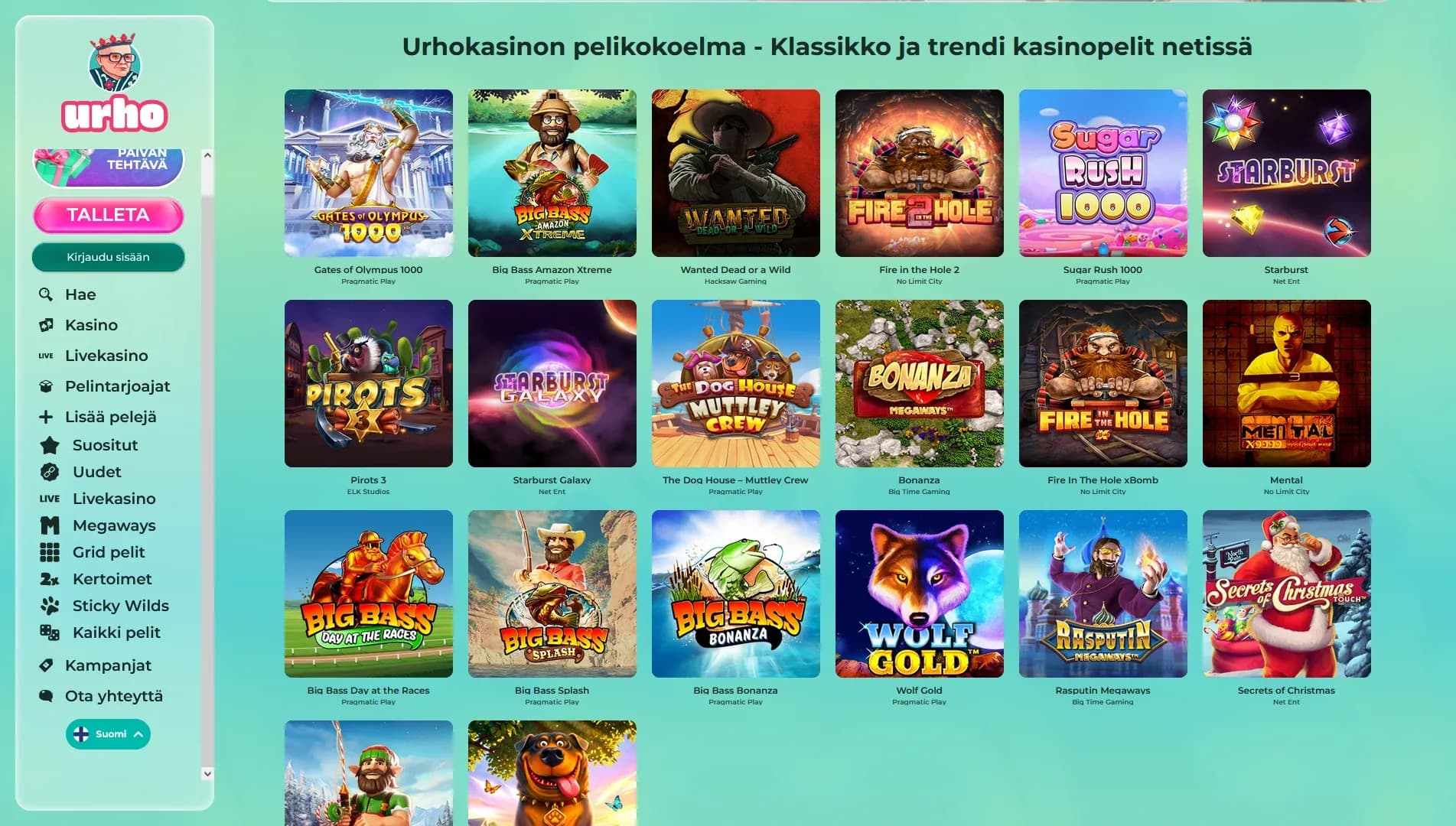 Urhokasino arvostelu 2026 - 100% bonus 500€ asti + kierros Urhopyörään Kuvankaappaus 2